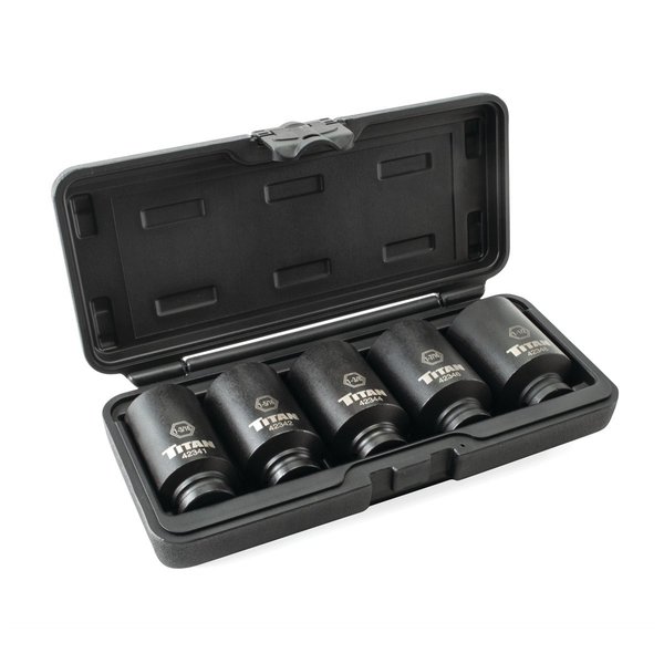 Titan 5 pc 12 in Dr Deep Impact Socket Set TIT42806